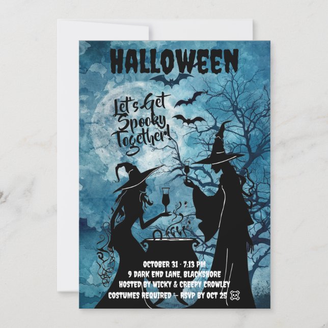 Reserve A Data Let’s Get Spooky Together Halloween Invite (Frente)