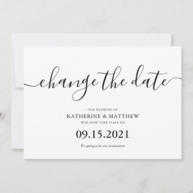 Reserve A Data Letreiro de Script Casamento Adiado (Frente)