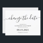 Reserve A Data Letreiro de Script Casamento Adiado<br><div class="desc">Design de mudança de data de casamento em script moderno e elegante. Casamento Salve o design da data.</div>