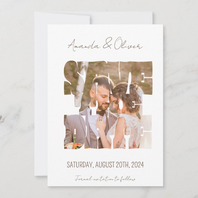 Reserve A Data Letreiro Foto Casamento História de Amor (Frente)