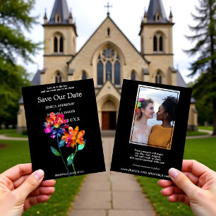Reserve A Data 🌈 LGBTQ  Com Foto Salve o Dia Pétalas & Orgulho 