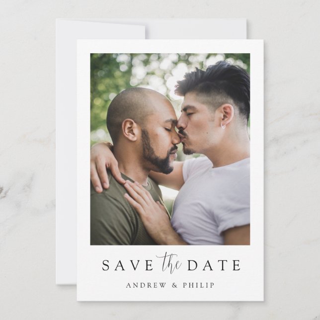 Reserve A Data LGBTQ Foto Simples Elegante Moderna (Frente)