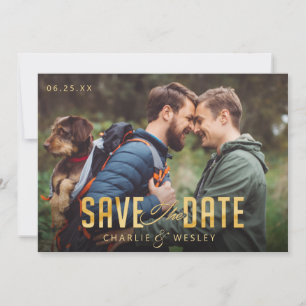 Reserve A Data LGBTQ Simples Tradicional Guarde a Data com Foto