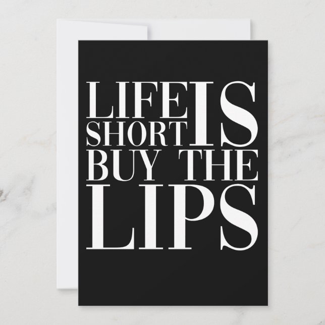 Reserve A Data Life Is Short Buy The Lips Nurse Injecto (Frente)