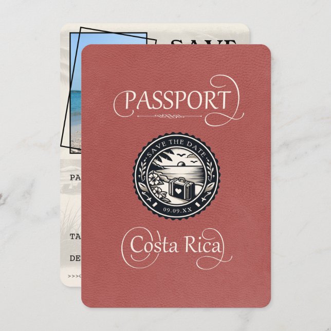 Reserve A Data Light Burgundy Passaporte Costa Rica (Frente/Verso)