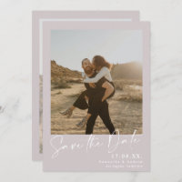 Lilac 2 fotos de caligrafia elegante salvam a data