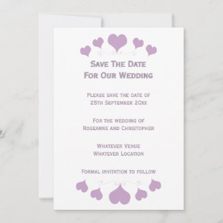 Reserve A Data Lilac Hearts Design Wedding