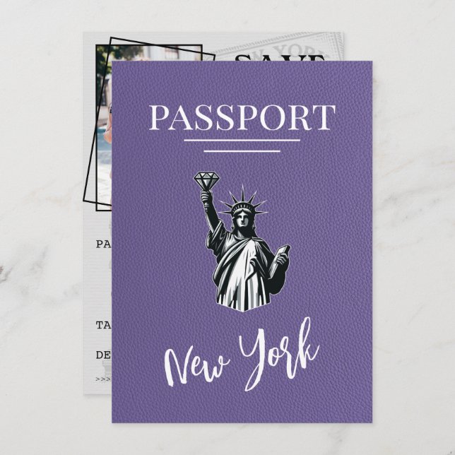 Reserve A Data Lilac Nova Iorque Passport Salvar Data (Frente/Verso)