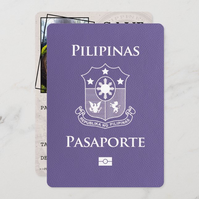 Reserve A Data Lilac Purple PhilippPassport Save Date (Passaporte (Frente/Verso)