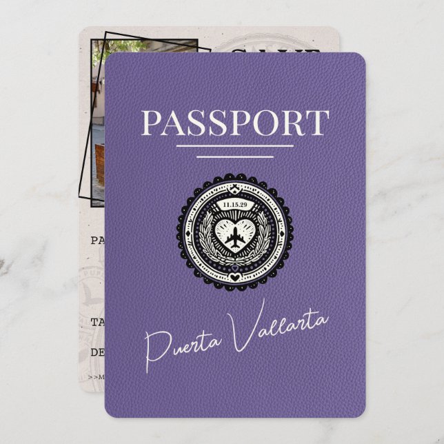 Reserve A Data Lilac Purple Puerta Vallarta Passaporte (Frente/Verso)