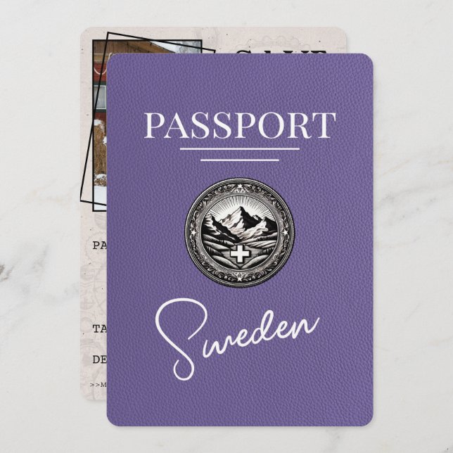 Reserve A Data Lilac Purple Suecia Passport Salvar Data (Frente/Verso)