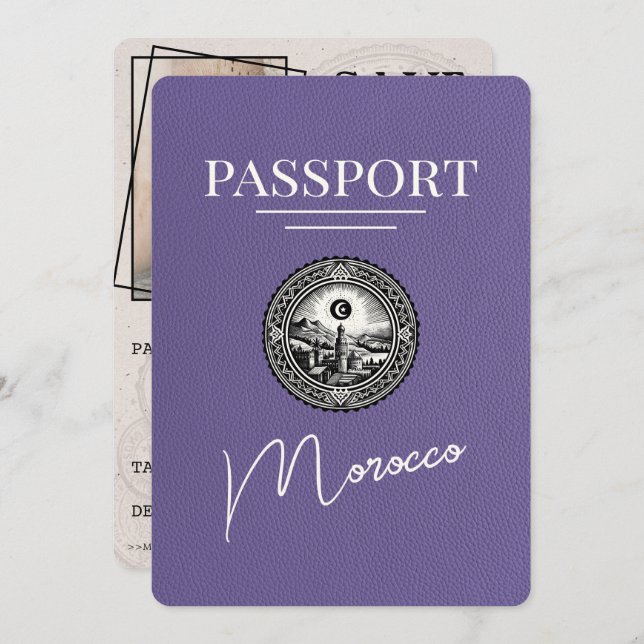 Reserve A Data Lilac Roxo Passaporte Marrocos Exceto Data (Frente/Verso)