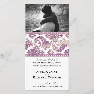 Reserve A Data Lilac Vintage Damask Lace Salvar a Data