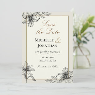 Reserve A Data Lily Simples Floral Vintage Casamento Cristão