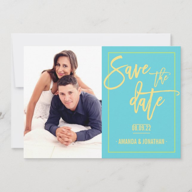 Reserve A Data Limão Reproduzível, Data de Salvamento do Casament (Frente)