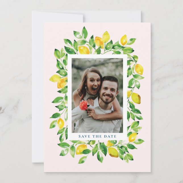 Reserve A Data Limões de Verão e Folhagem Foto (Frente)