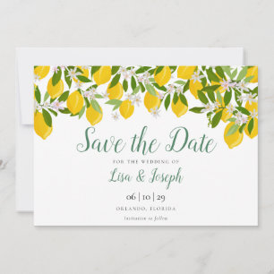 Reserve A Data Limões Florescem Elegante Script