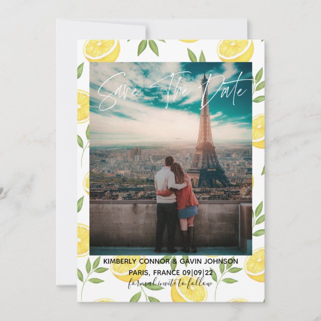 Reserve A Data Limões | Salvar a data (Frente)