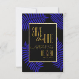 Reserve A Data Lindo Save The Date de Folha de Feto Azul