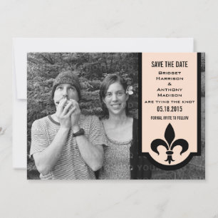 Reserve A Data Linen Fleur De Lis Banner Salvar a Data Convidar
