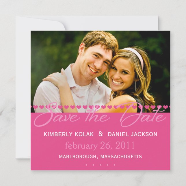 Reserve A Data Linha de Corações (Frente)