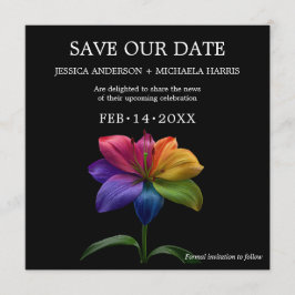 Reserve A Data 🌈 Lírio Arco-Íris Save the Date — Quadrado