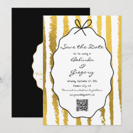 Reserve A Data Listras Caprichosas Casamento Pintado à Mão