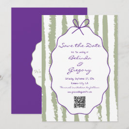 Reserve A Data Listras Caprichosas Casamento Pintado à Mão