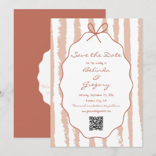 Reserve A Data Listras Caprichosas Casamento Pintado à Mão