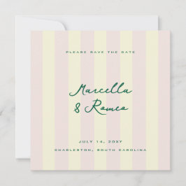 Reserve A Data Listras Verticais Amarelo Rosa Moderno Salve o Dia