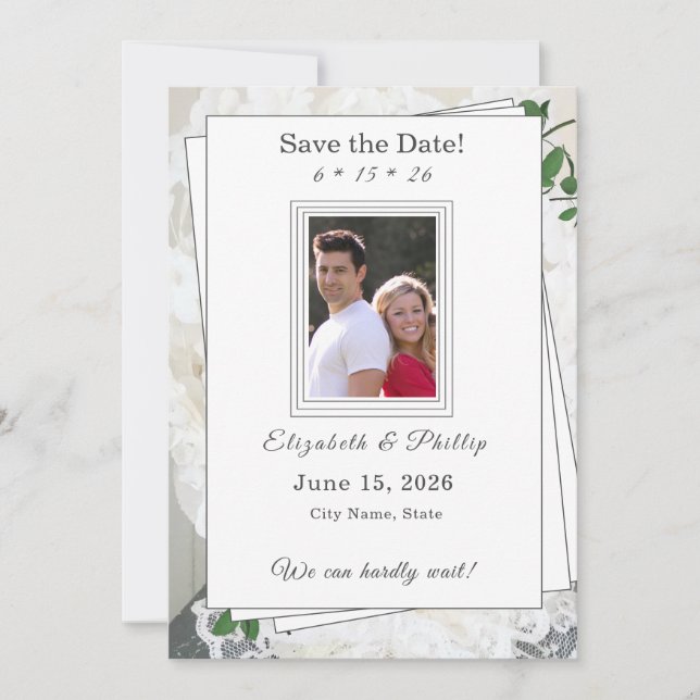 Reserve A Data Local Branco e Rosa deixam casamento Salvar a data (Frente)