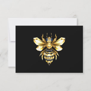 Reserve A Data Logotipo Faux Gold Foil Polygonal da Abelha em Pre