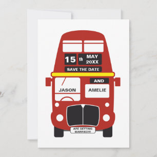 Reserve A Data London Bus Save the Date Card personalizado