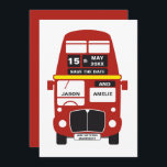 Reserve A Data London Bus Save the Date Card RED<br><div class="desc">Red London Bus Salve o cartão Date. Uma maneira excelente de anunciar seu casamento!</div>