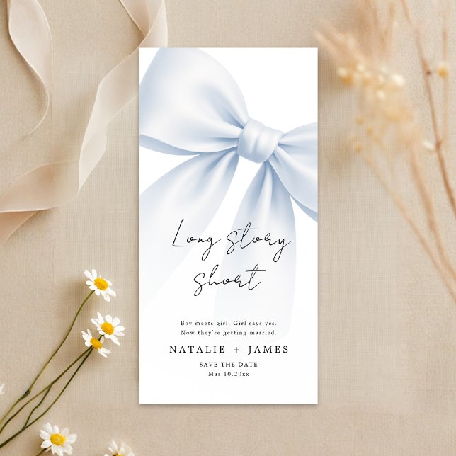 Reserve A Data Long Story Short | Elegant Bow Bookmark Wedding (Criador carregado)