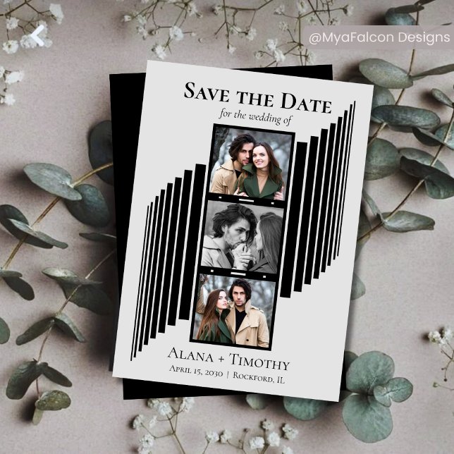 Reserve A Data Love in Frames Modern Photo Save the Date (Criador carregado)