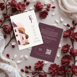 Reserve A Data Lovely Rustic Pink Tones Church Wedding QR