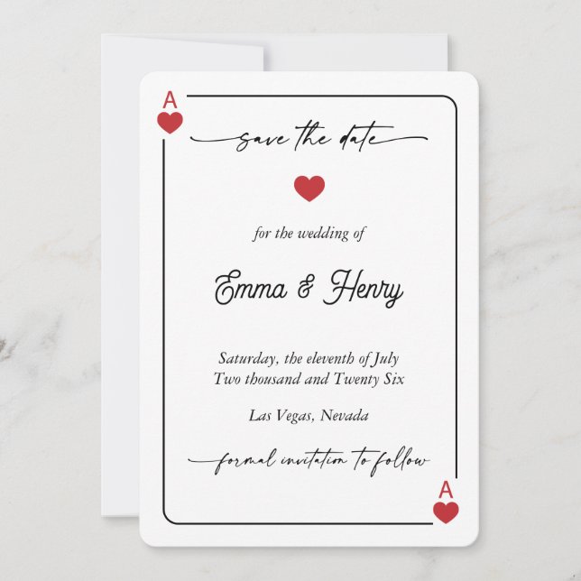 Reserve A Data Lucky in Love Save the Date Invitation (Frente)
