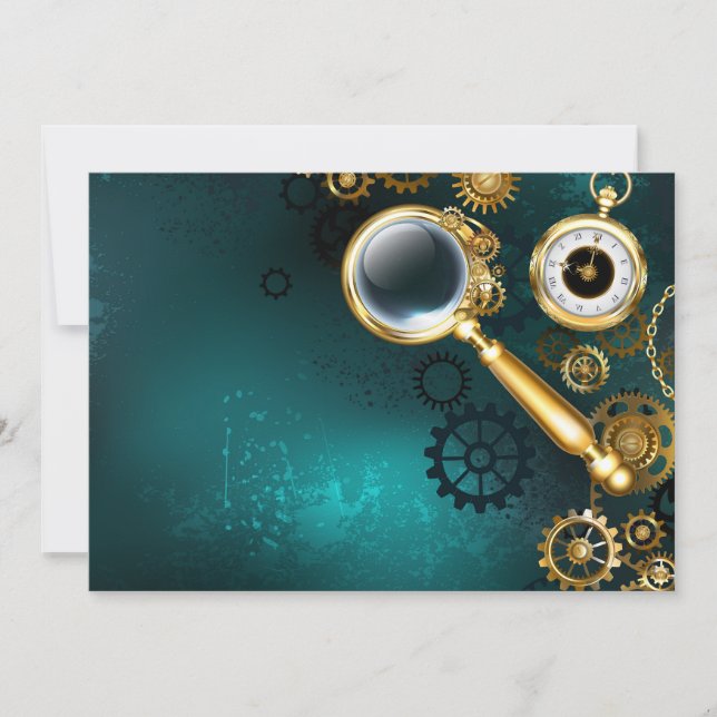 Reserve A Data Lupa no estilo Steampunk (Frente)