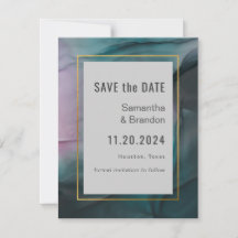 Luxe Jewel Tones Ink Wash Casamento Salve a Data