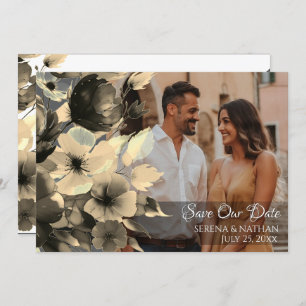 Reserve A Data Luxo em Bloom Photo Save The Date Card
