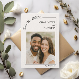 Reserve A Data Luxuoso Save the Date de casamento com foto modern
