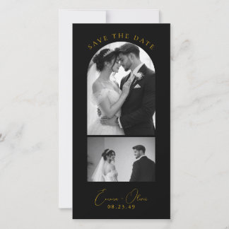 Reserve A Data Luxury Black & Gold Wedding Bookmark Save the Date