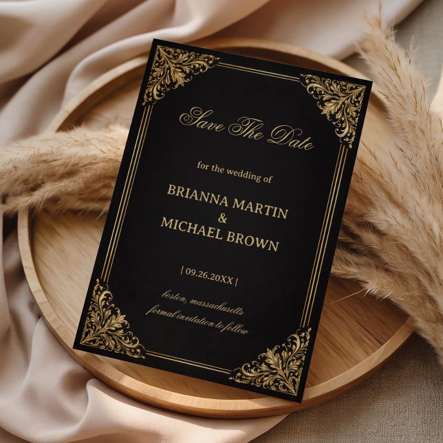 Reserve A Data Luxury Gold Ornate Elegant (Criador carregado)