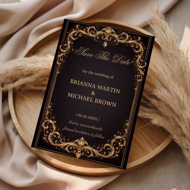 Reserve A Data Luxury Gold Ornate Sparkle (Criador carregado)