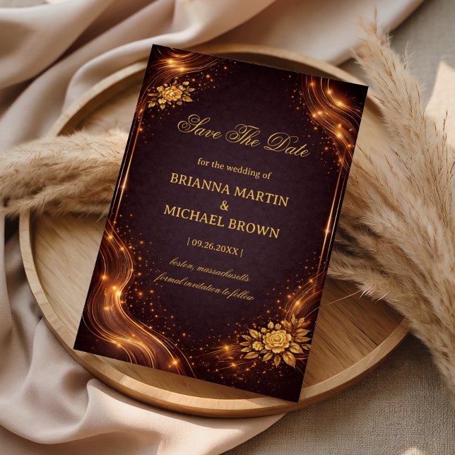 Reserve A Data Luxury Gold Sparkle Wave (Criador carregado)