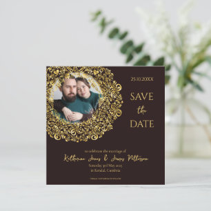 Reserve A Data Luxury Preto e design Dourado com Foto