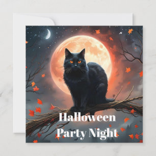 Reserve A Data Luz de Gato Preto Assustador do Halloween,
