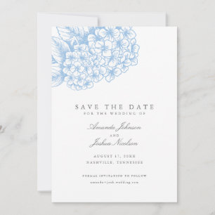 Reserve A Data Luz - economias azuis do casamento do Hydrangea a