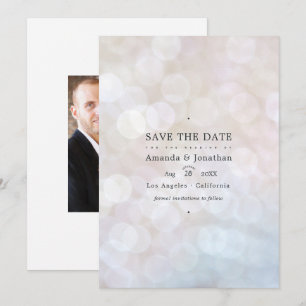 Reserve A Data Luzes de casamento com Bokeh moderno clássico para